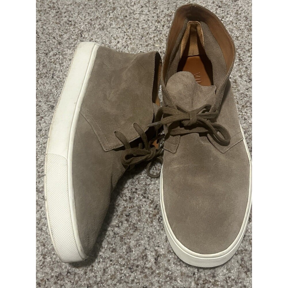 Vince Womens Suede Leather High Top Minimalist Sneaker Booties Sz 9 / 40 Khaki